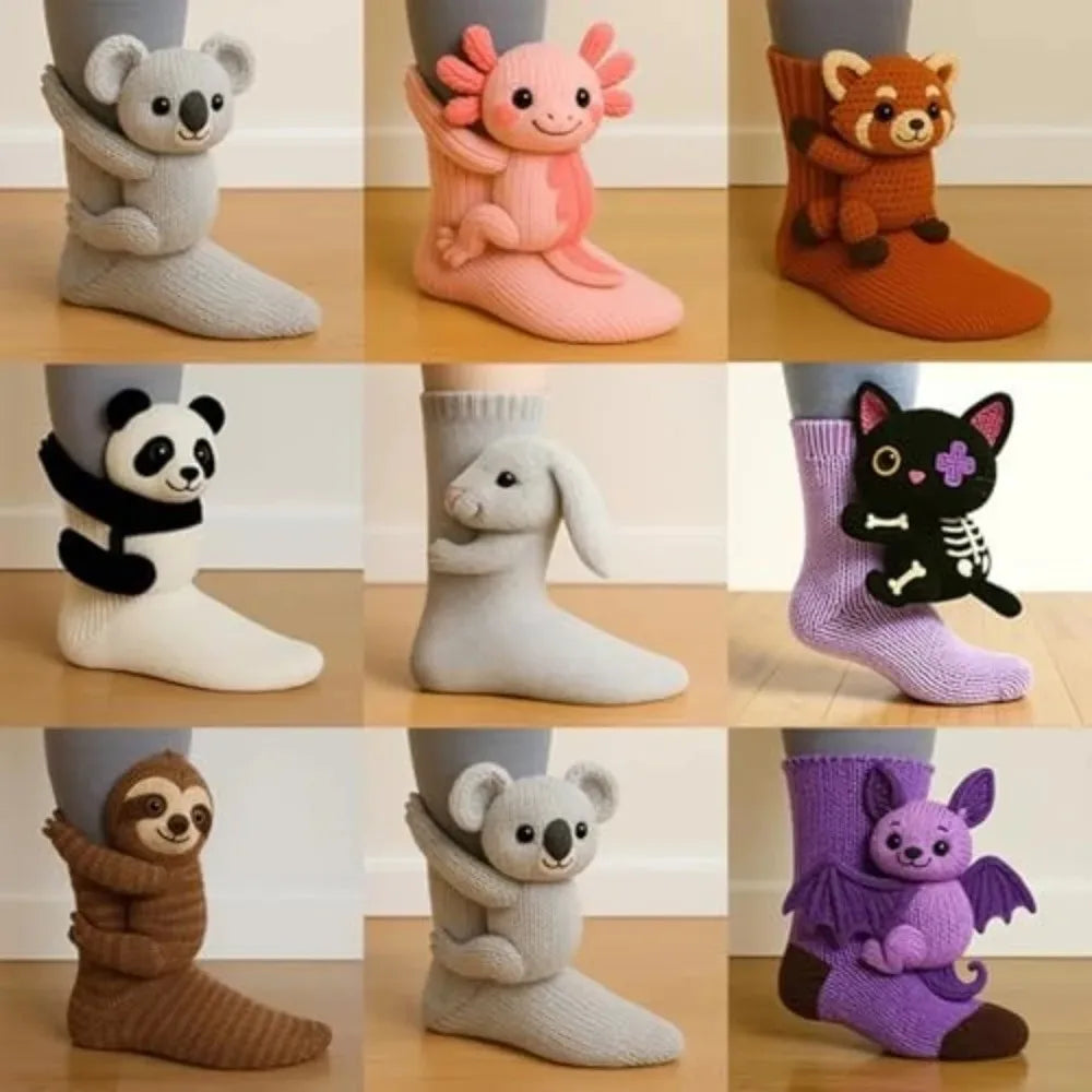 3D Knitted Animal Toddler Socks for Kids - Warm Wool Children's Slipper Socks 0