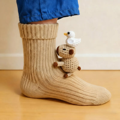 3D Knitted Animal Toddler Socks for Kids - Warm Wool Children's Slipper Socks 14