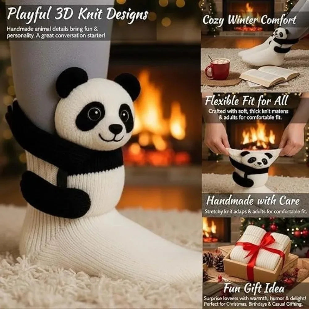 3D Knitted Animal Toddler Socks for Kids - Warm Wool Children's Slipper Socks 1