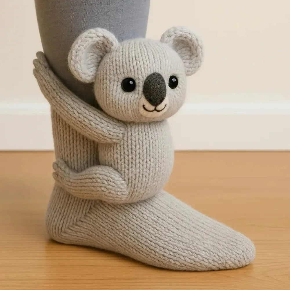 3D Knitted Animal Toddler Socks for Kids - Warm Wool Children's Slipper Socks 8