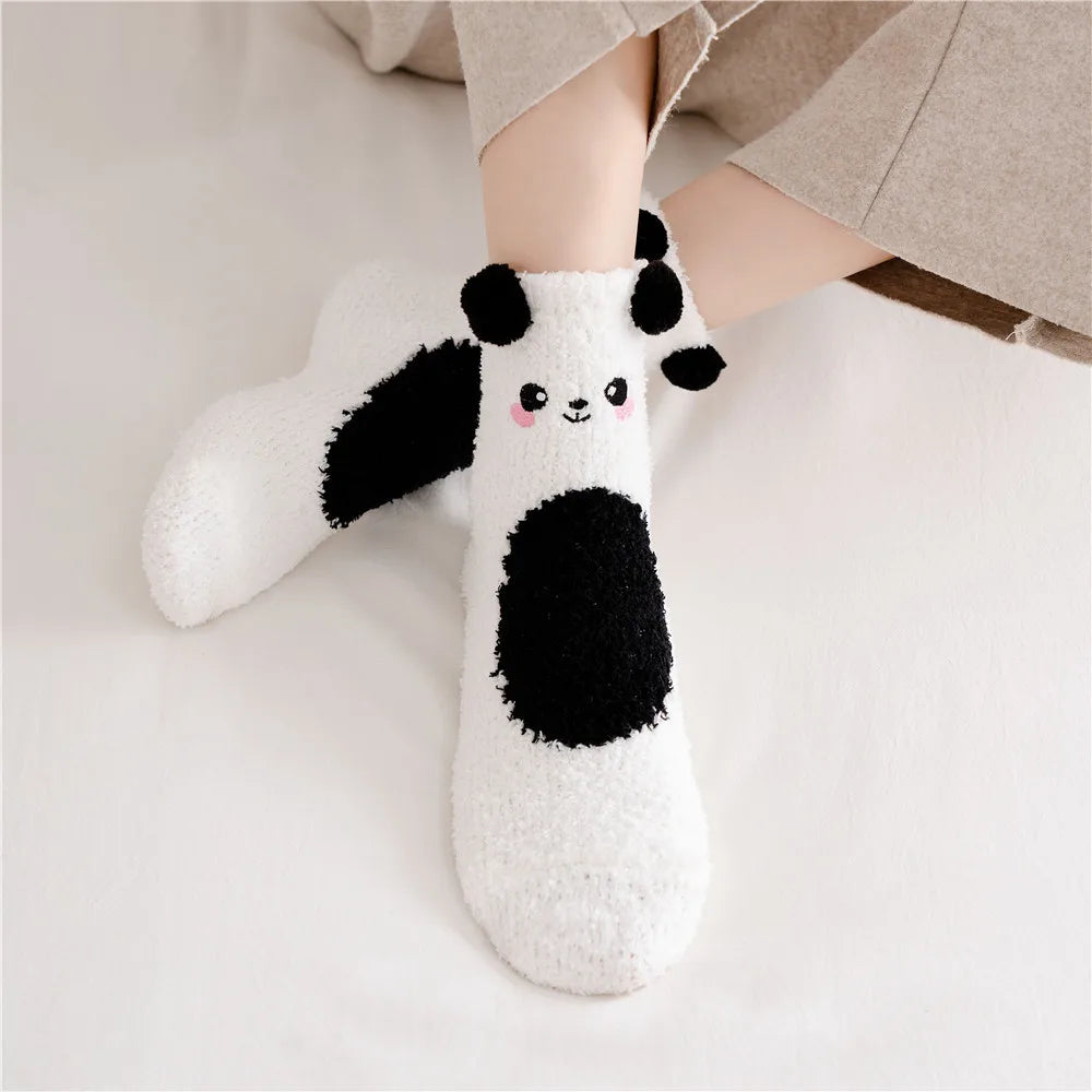 Cozy Women's Animal Pattern Winter Socks - Thick Knit, Warm & Fun Designs 1