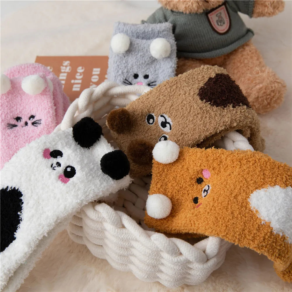 Cozy Women's Animal Pattern Winter Socks - Thick Knit, Warm & Fun Designs 2