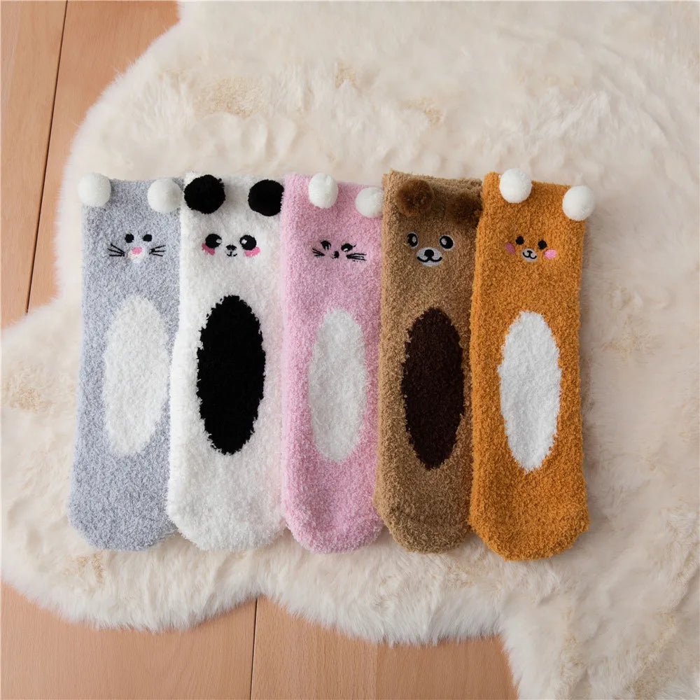 Cozy Women's Animal Pattern Winter Socks - Thick Knit, Warm & Fun Designs 3