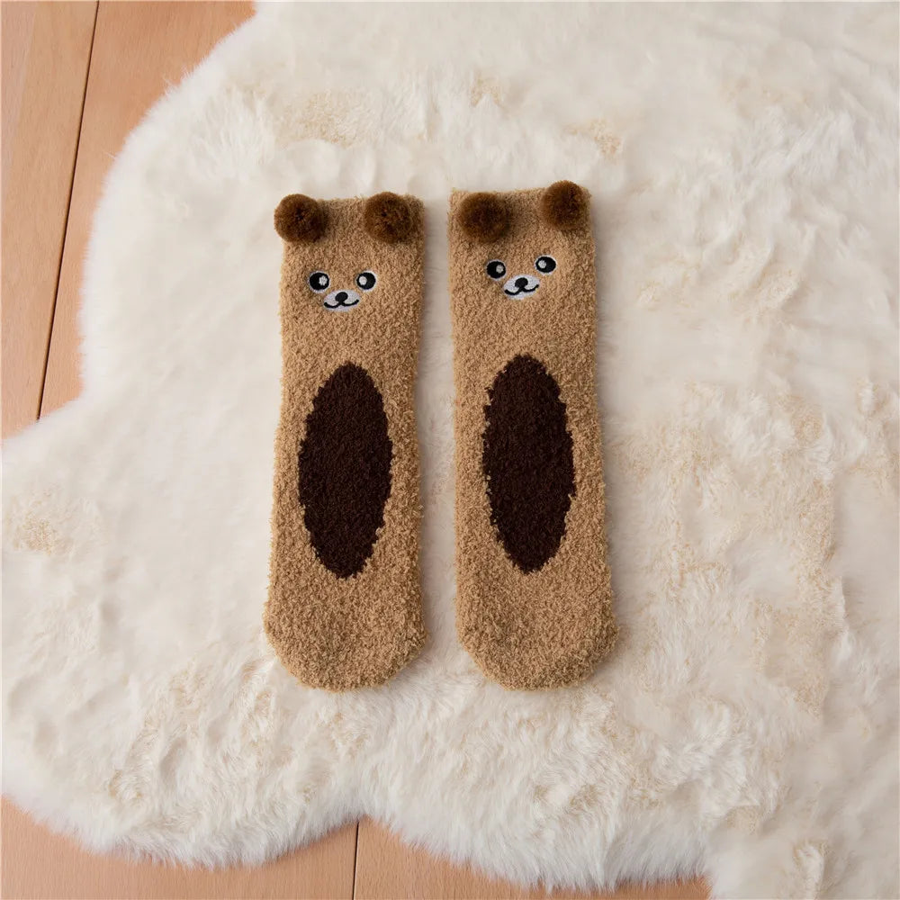Cozy Women's Animal Pattern Winter Socks - Thick Knit, Warm & Fun Designs 6