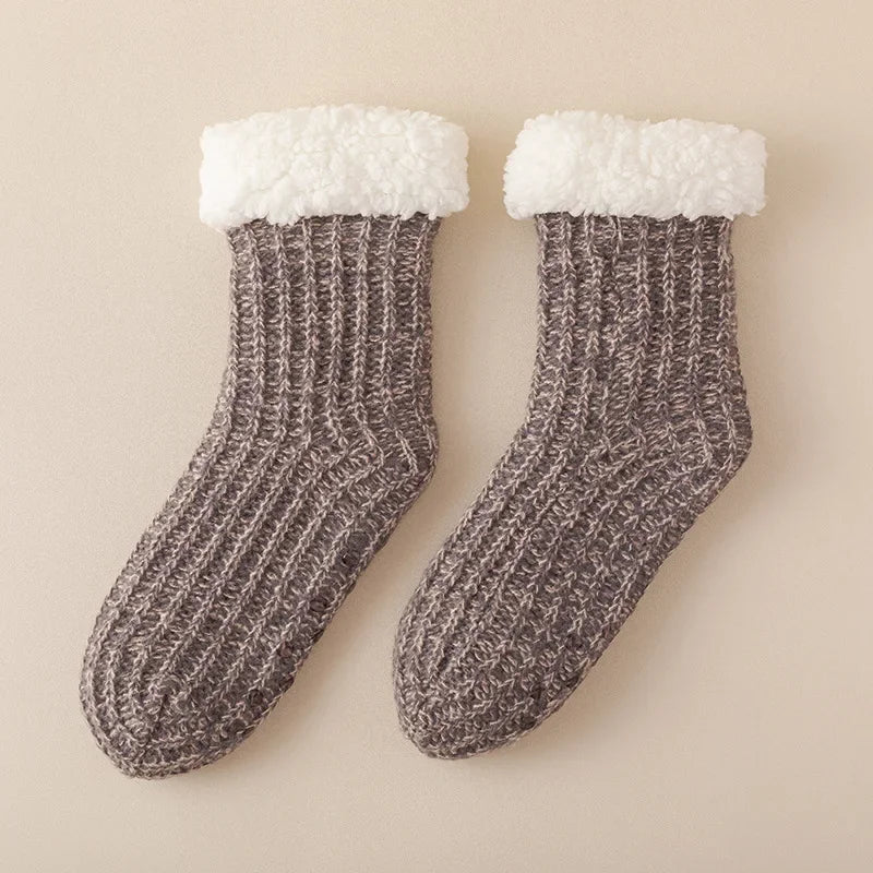 Thick Plush Thermal Indoor Socks for Women - Warm, Breathable, Non-Slip Design 12
