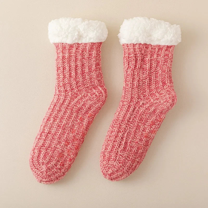 Thick Plush Thermal Indoor Socks for Women - Warm, Breathable, Non-Slip Design 13