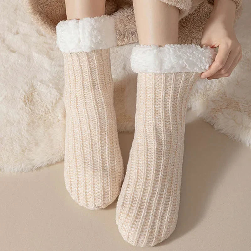 Thick Plush Thermal Indoor Socks for Women - Warm, Breathable, Non-Slip Design 2