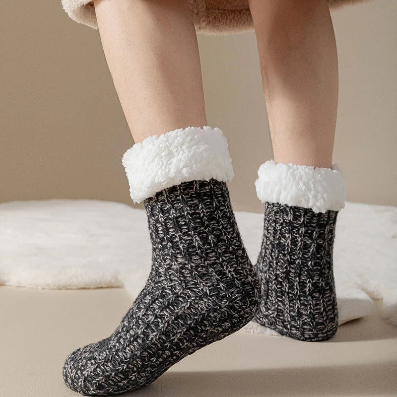 Thick Plush Thermal Indoor Socks for Women - Warm, Breathable, Non-Slip Design 4