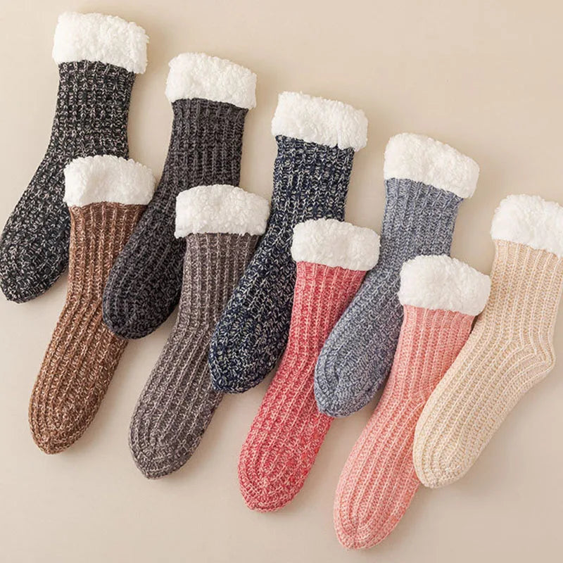 Thick Plush Thermal Indoor Socks for Women - Warm, Breathable, Non-Slip Design 5